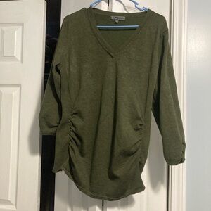 89th & Madison Olive Green V-Neck Top